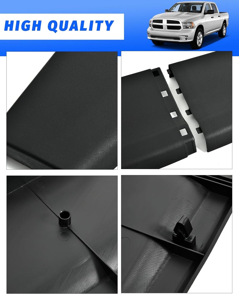 KEWISAUTO Tailgate Spoiler Molding Cap for 2009-2019 Dodge Ram 1500, Combined Center Tailgate Flex Step Cap Top Molding Trim Protector Cover for 2010-2018 Dodge Ram 2500 3500 Accessories, 3PCS - Image 5